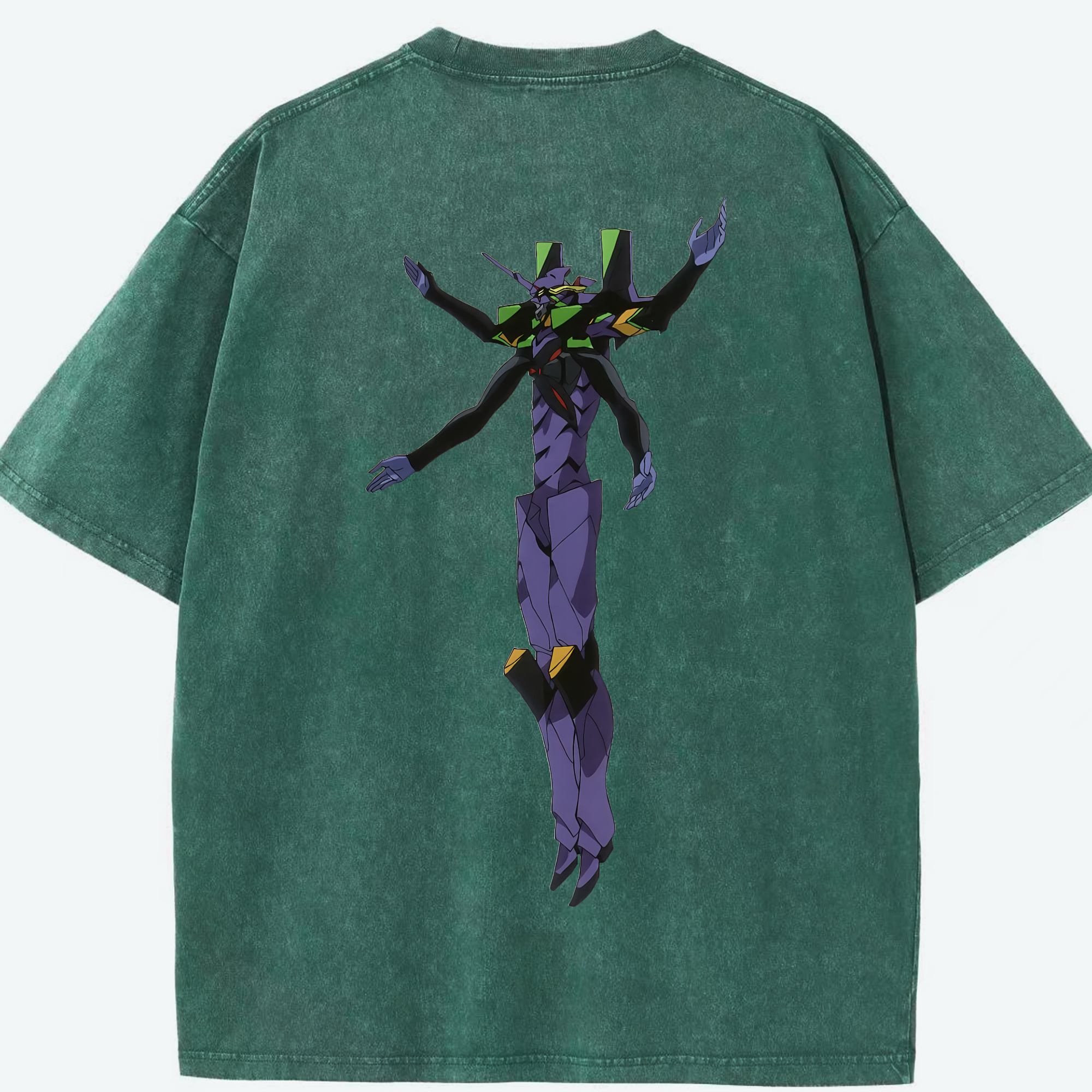 （画像用） EVA 新世紀エヴァンゲリオン 綿100% ヴィンテージ風 半袖Tシャツ（背面プリント）